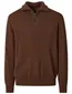 Casa Moda trui half zip bruin gemeleerd gebreid