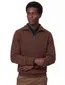 Trui Casa Moda bruin half zip wol