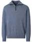 Casa Moda trui blauw gemeleerd half zip gebreid