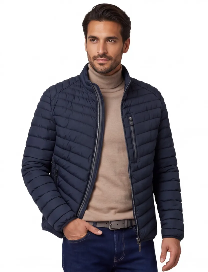 Gewatteerde jas Casa Moda donkerblauw warm