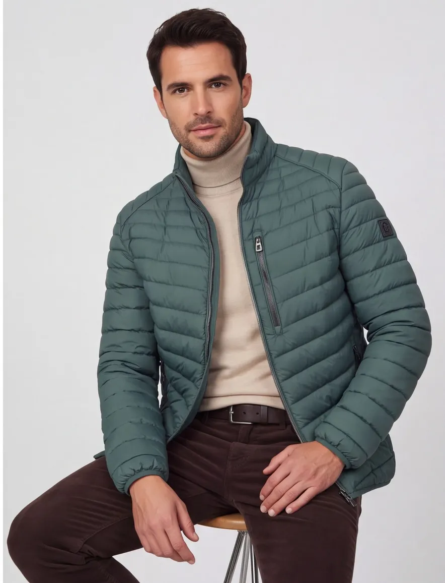 Casa Moda gewatteerde jas turquoise