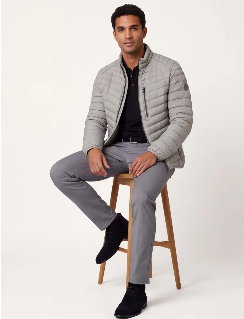 Gewatteerde jas Casa Moda zilver