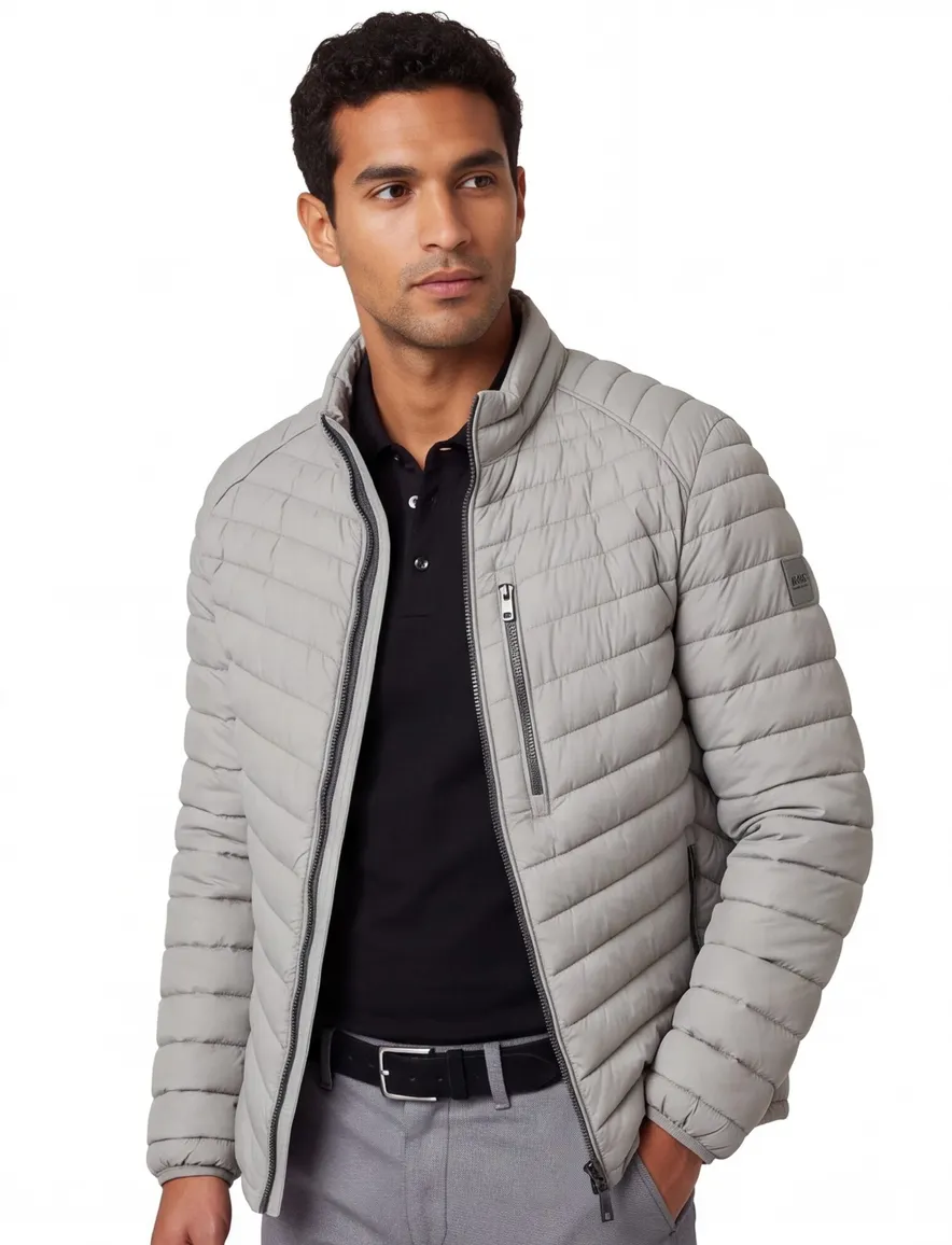 Casa Moda gewatteerde jas zilver