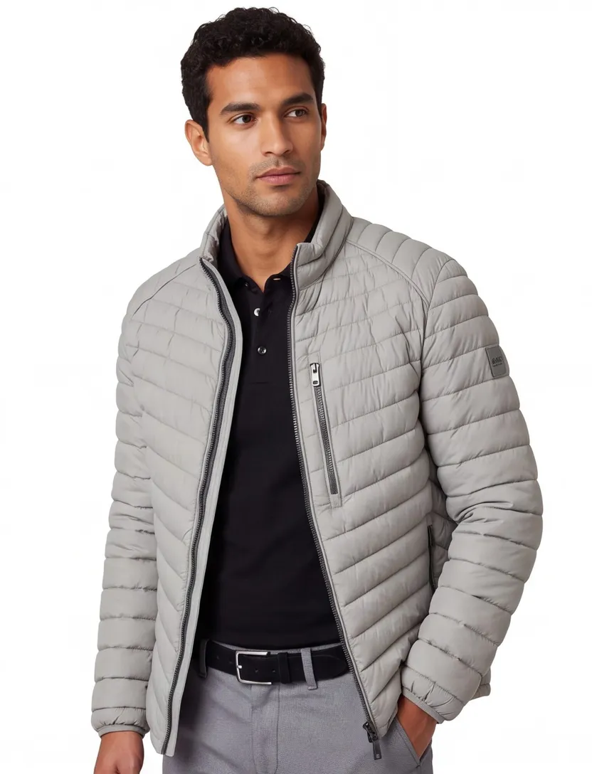 Gewatteerde jas Casa Moda zilver