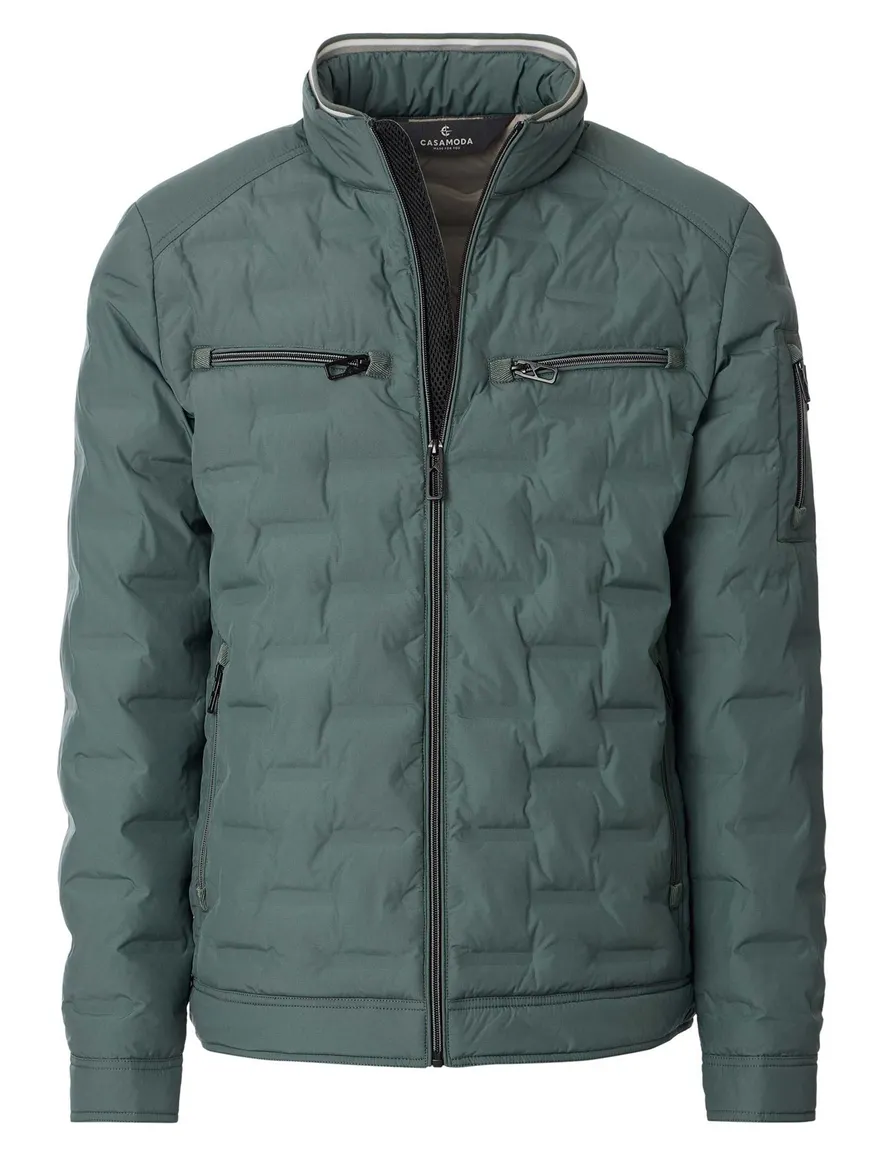Casa Moda windjack turquoise met ritssluitingzakken