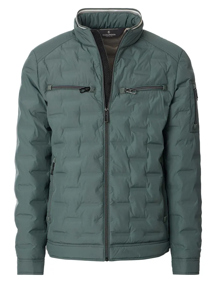 Windjack Casa Moda turquoise borstzakken rits