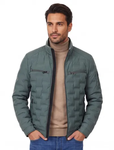 Casa Moda Windjack Casa Moda turquoise borstzakken rits