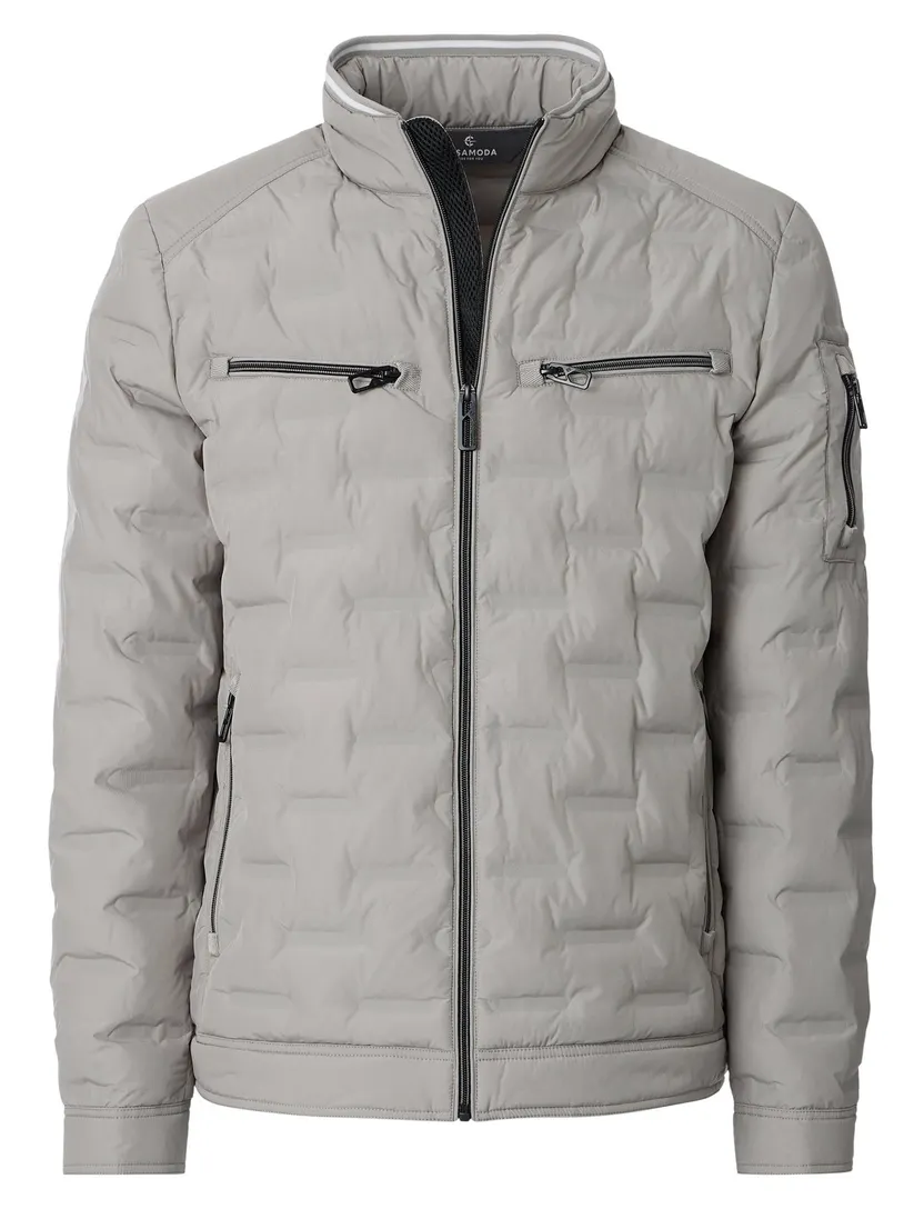 Windjack Casa Moda zilver borstzakken rits