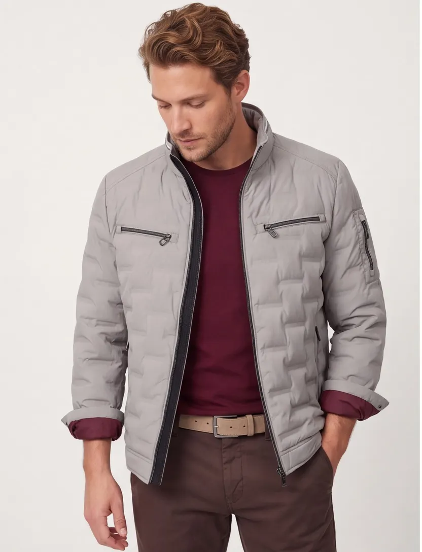 Windjack Casa Moda zilver borstzakken rits