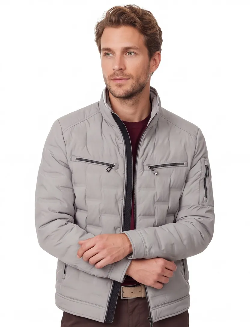 Windjack Casa Moda zilver borstzakken rits
