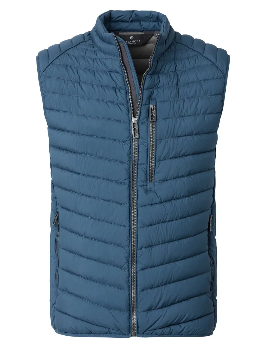 Casa Moda bodywarmer blauw met borstzak