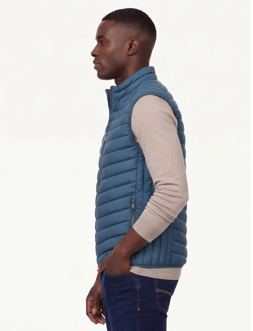Bodywarmer Casa Moda blauw met borstzak