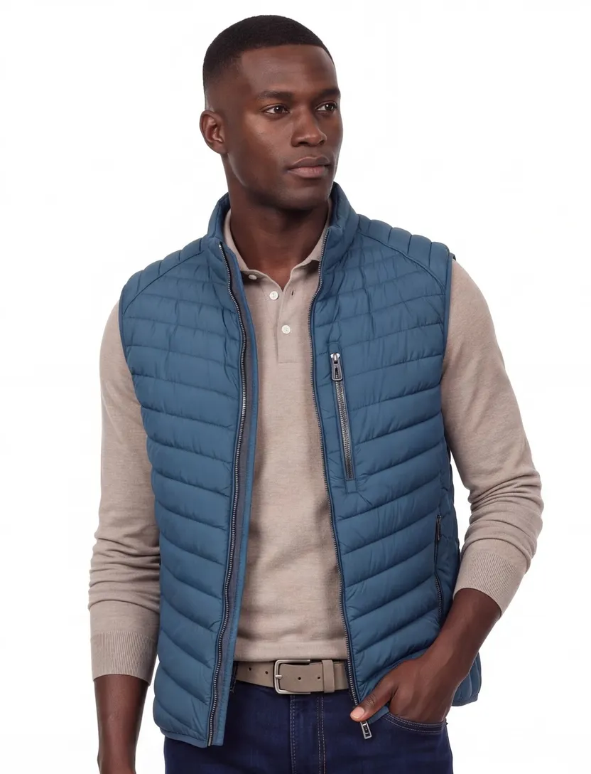 Bodywarmer Casa Moda blauw met borstzak