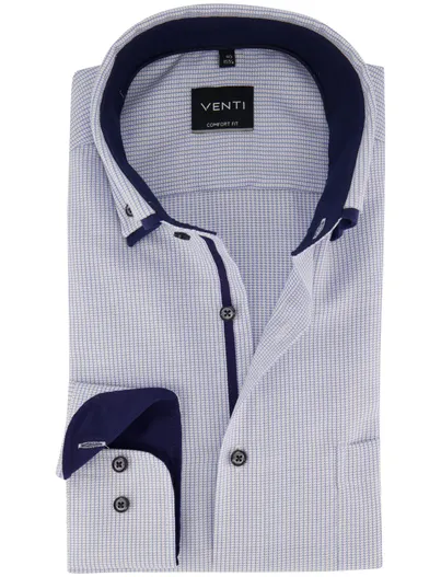 Venti Overhemd Venti blauw wijde fit