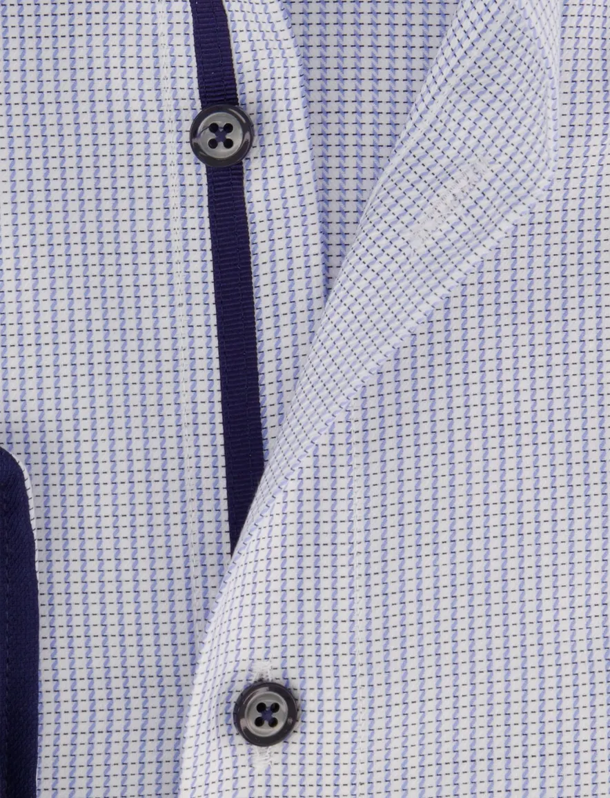 Venti overhemd blauw geprint strijkvrij