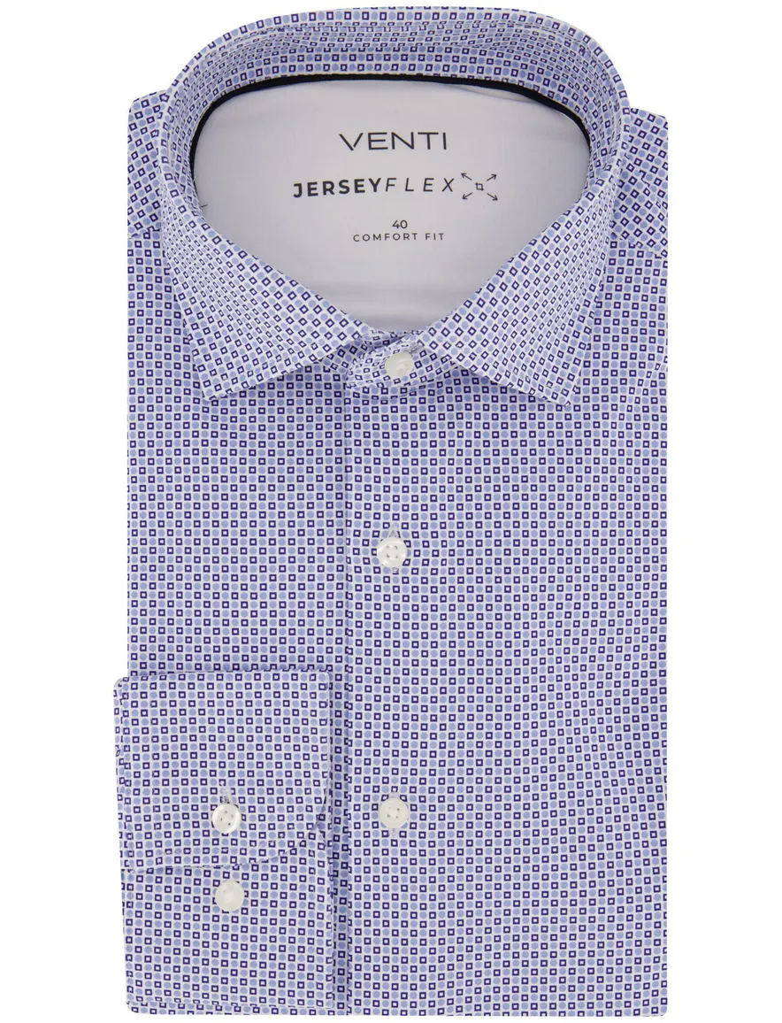 Venti overhemd blauw geprint