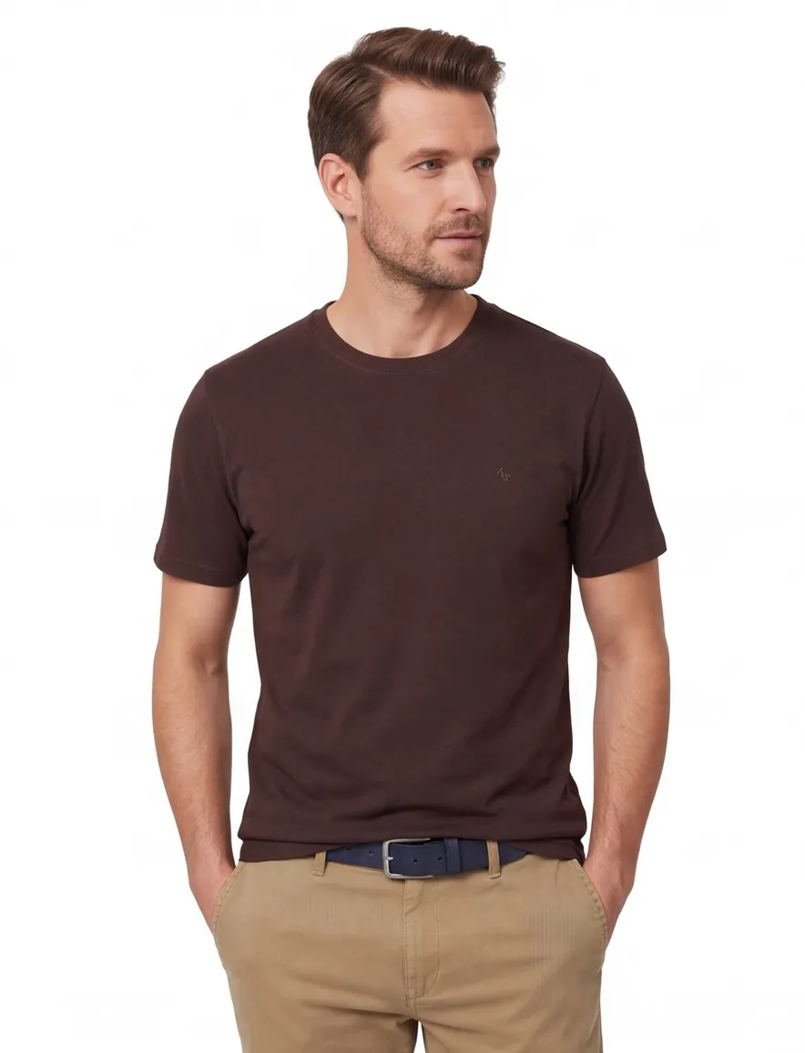 Casa Moda T-shirt ronde hals bruin