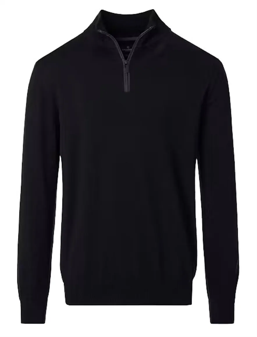 Casa Moda zwarte trui half zip