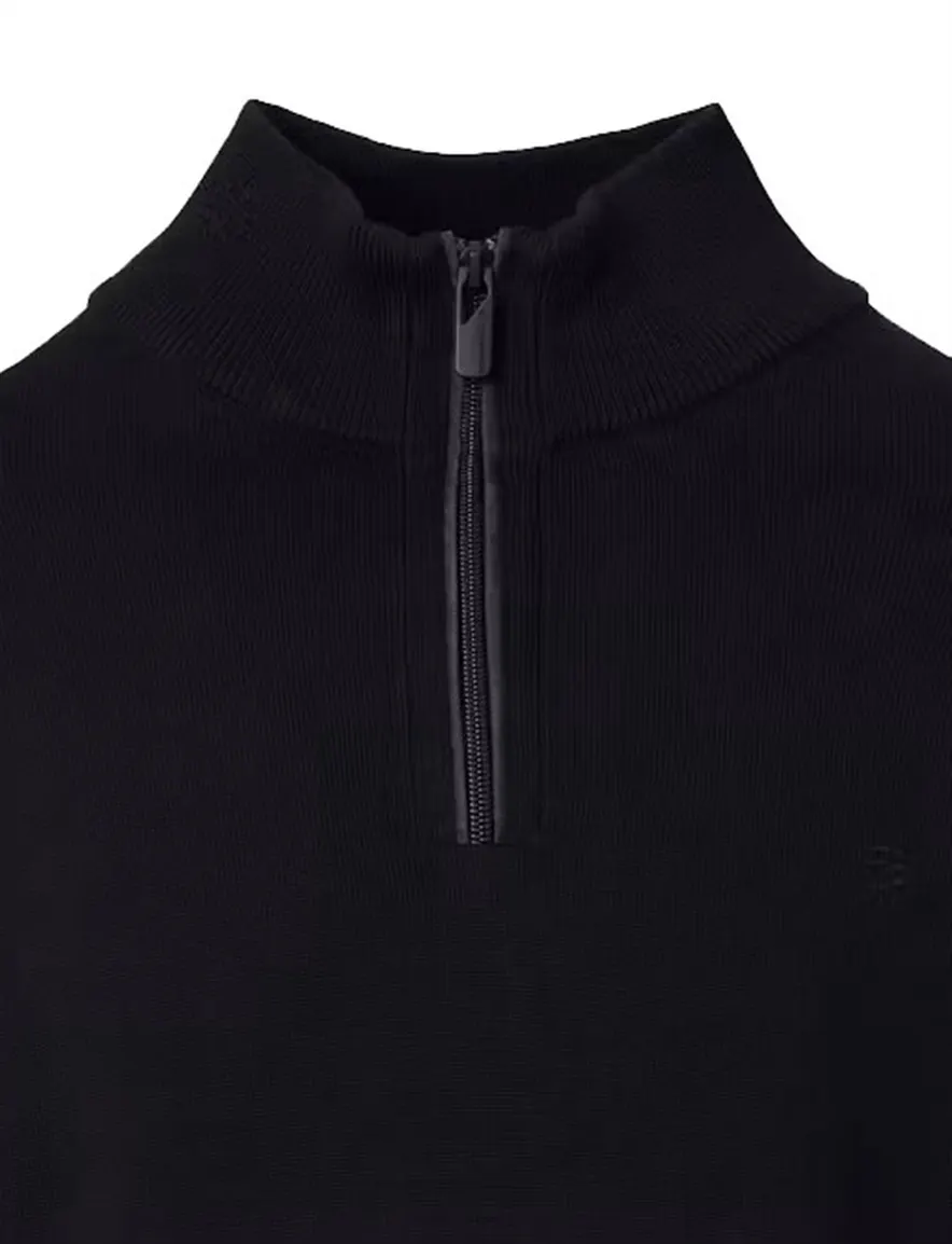 Casa Moda zwarte trui half zip
