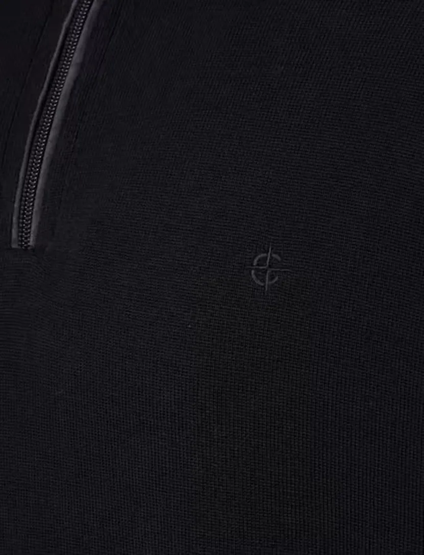 Half zip trui Casa moda zwart
