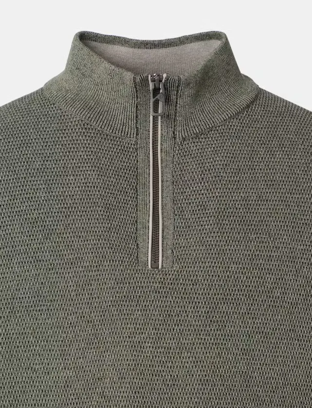 Casa Moda trui ronde hals groen gemeleerd gebreid