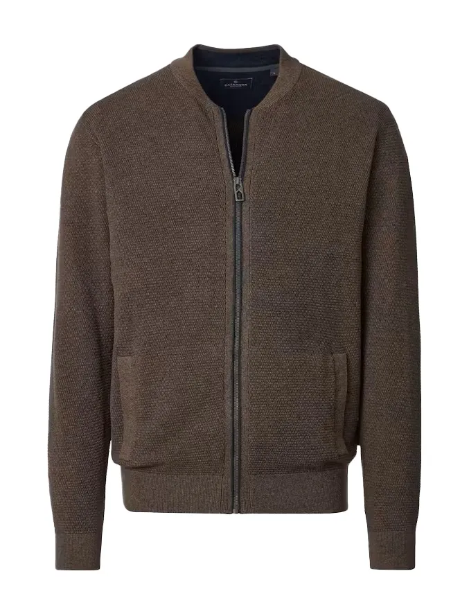 Casa Moda outdoor vest bruin gebreid
