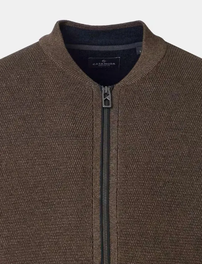 Casa Moda outdoor vest bruin gebreid