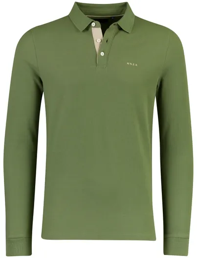 New Zealand Poloshirt New Zealand groen pique lange mouw