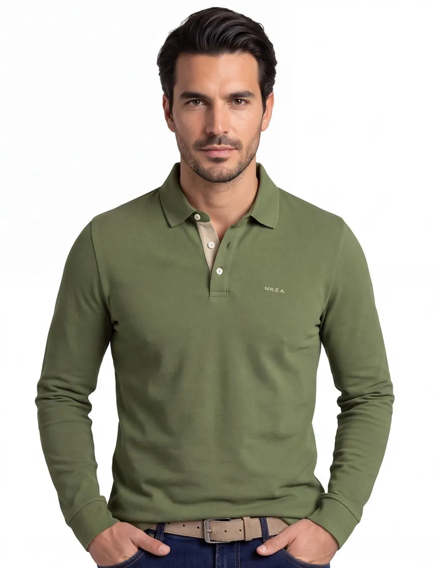 New Zealand poloshirt groen piqué