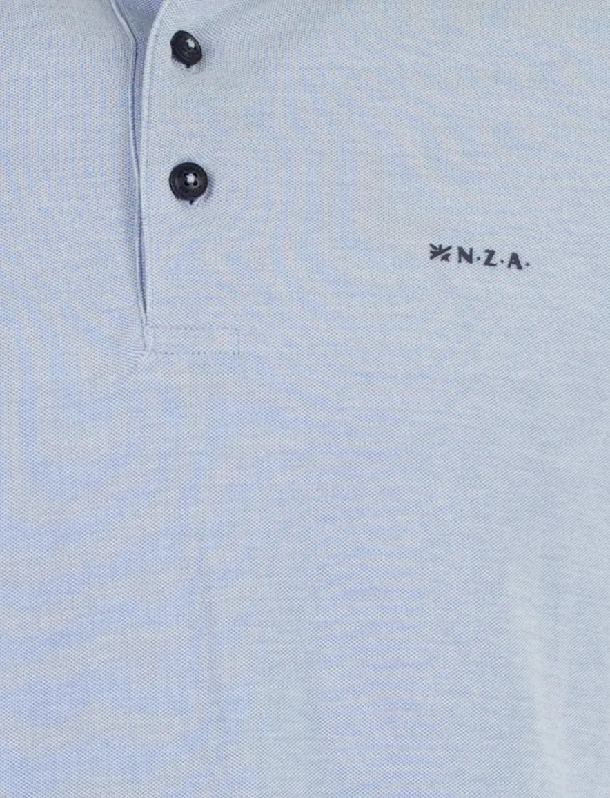 New Zealand poloshirt lichtblauw gemêleerd