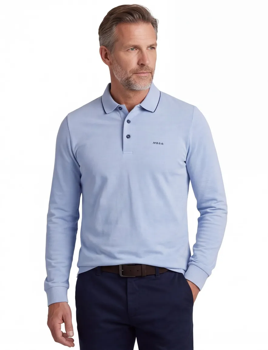 Poloshirt New Zealand lichtblauw 26GN206-SOFT OCEAN MELANG