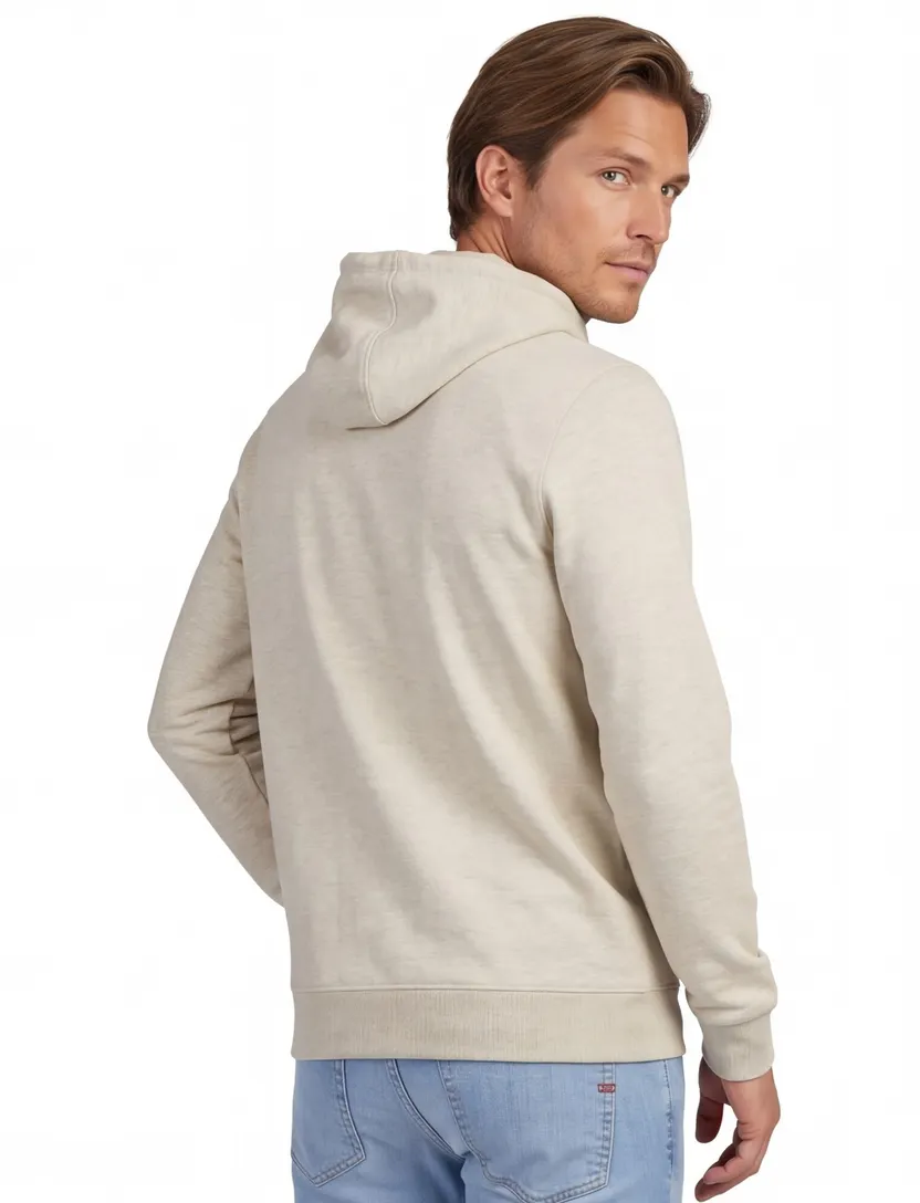 Hoodie New Zealand beige met opdruk