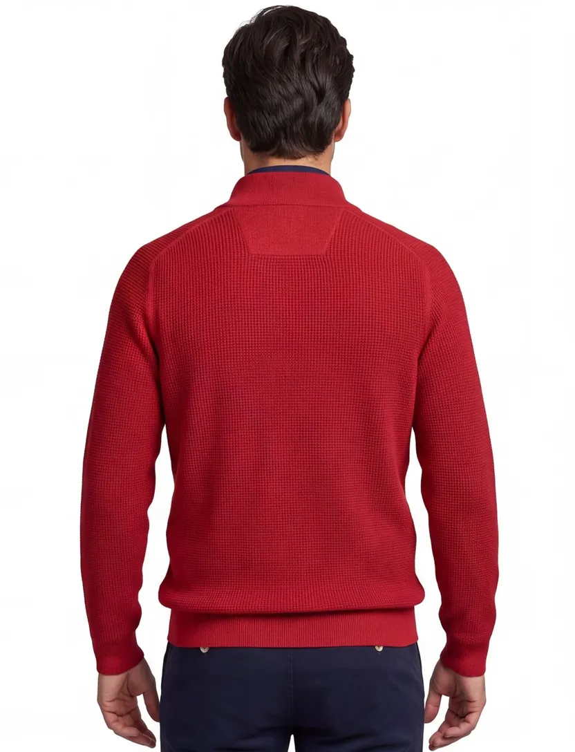 Trui New Zealand half zip rood