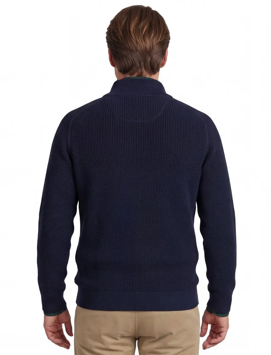 New Zealand half zip trui donkerblauw