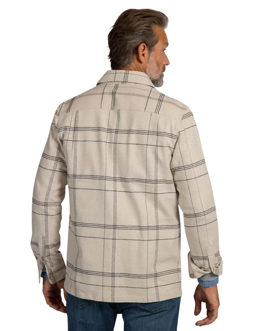 New Zealand overshirt beige geruit met borstzak