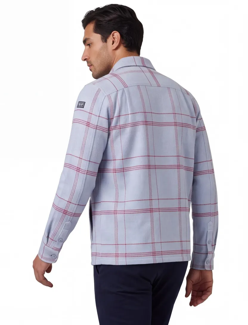 Overshirt New Zealand lichtblauw geruit