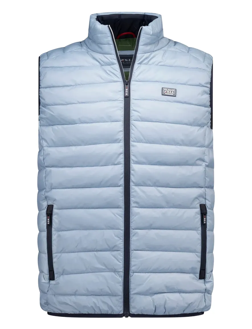 Lichtblauwe bodywarmer puffer New Zealand