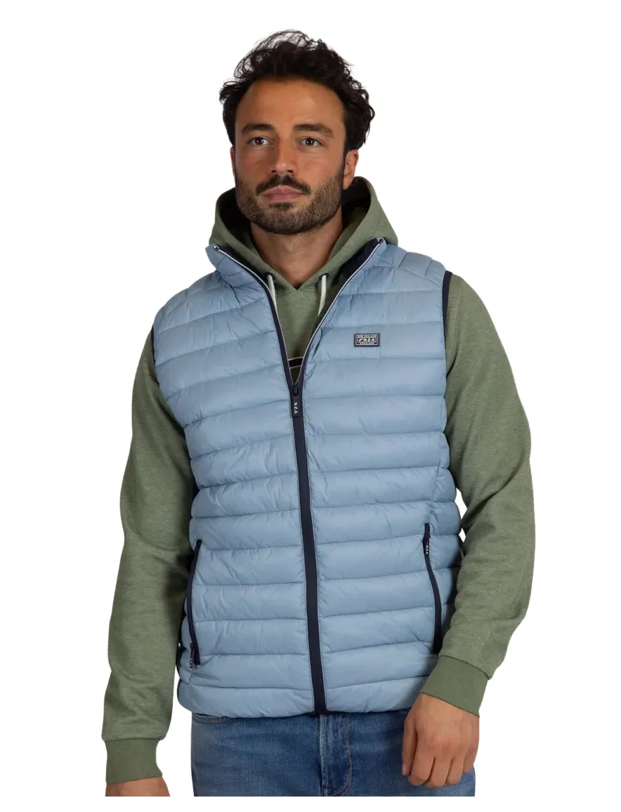 Lichtblauwe bodywarmer puffer New Zealand