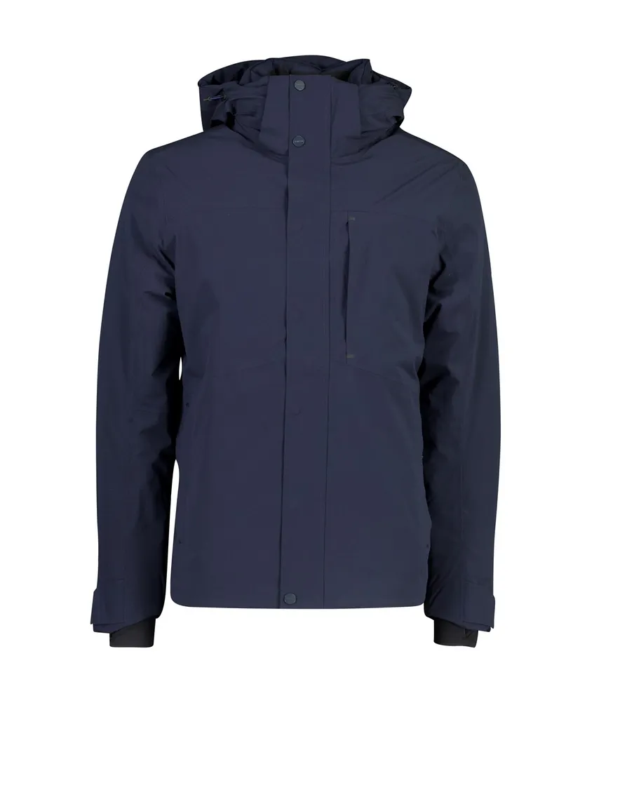 Tenson regenjas navy met magnetische knoopsluiting