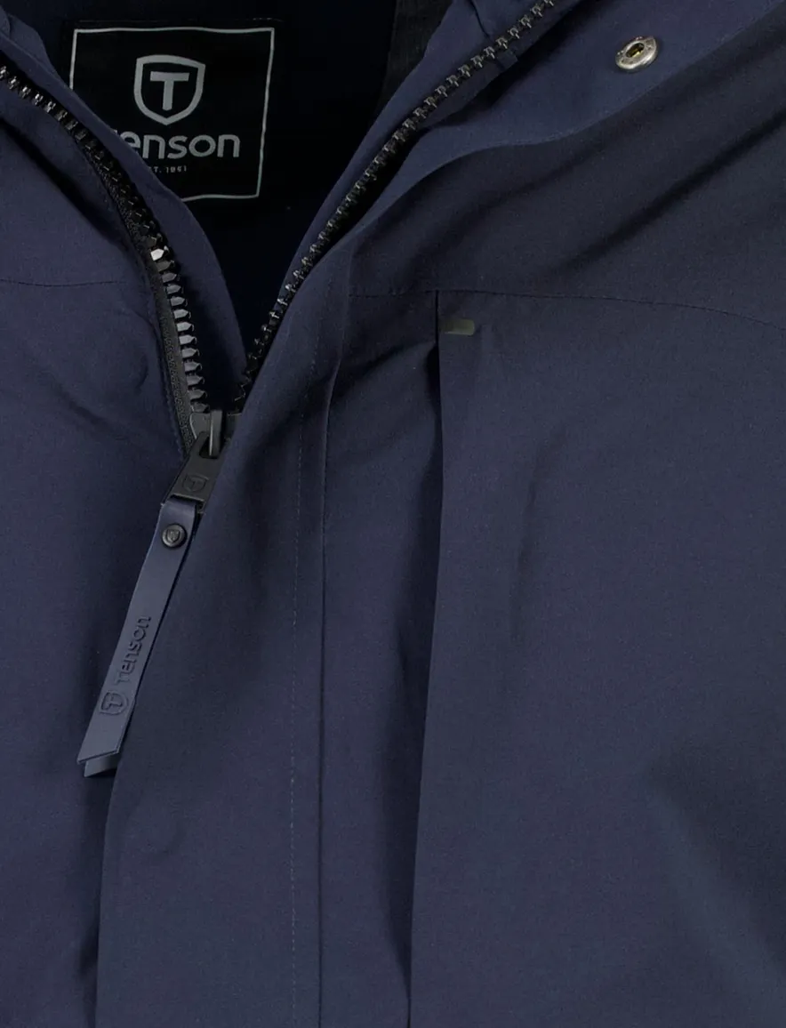 Tenson regenjas navy met magnetische knoopsluiting
