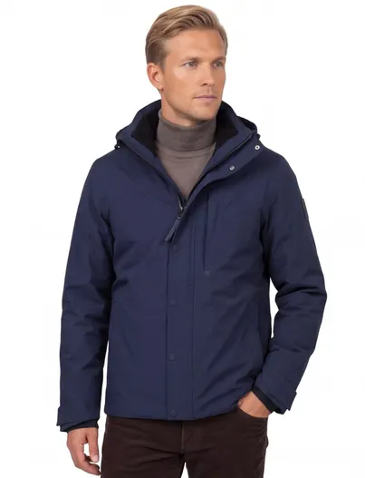Tenson Regenjas Tenson donkerblauw magnetische knoopsluiting