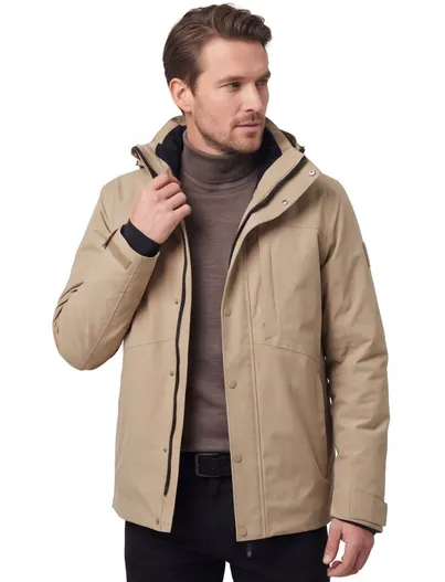 Tenson Regenjas Tenson beige magnetische knoopsluiting