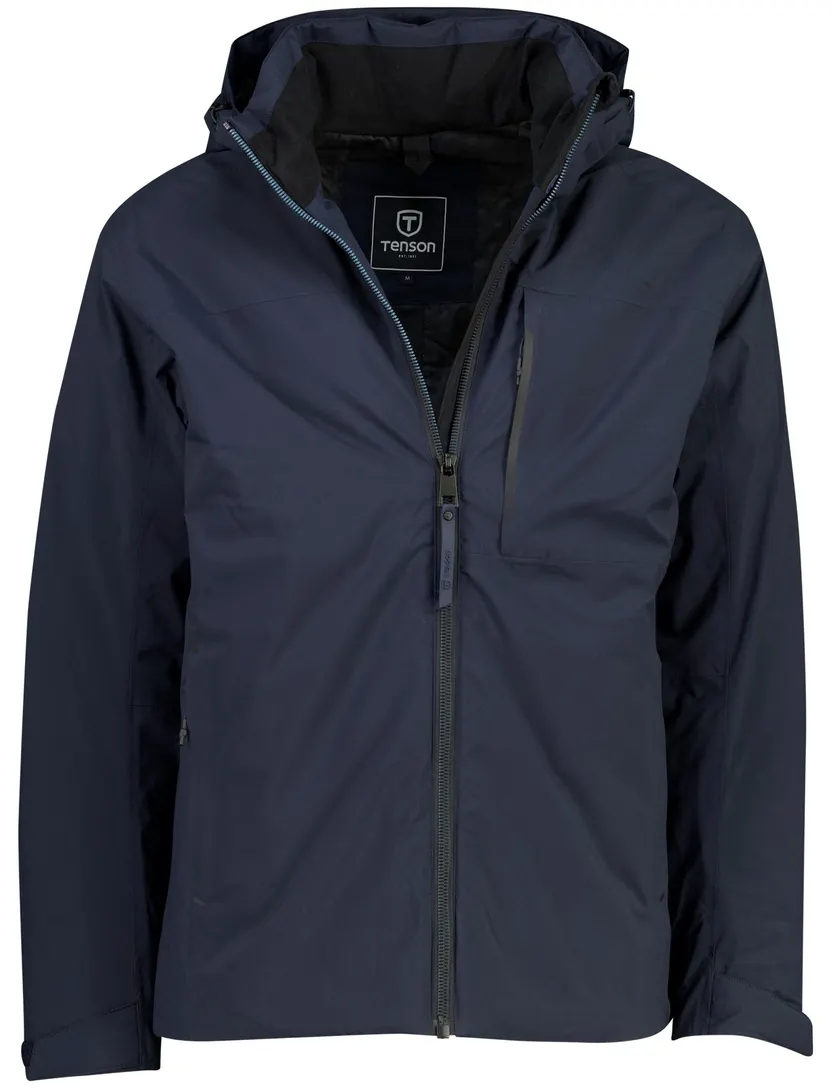 Parka jassen Tenson navy met borstzak