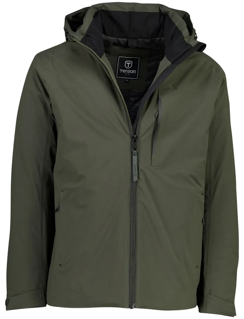 Parka jassen Tenson olijfgroen borstzak