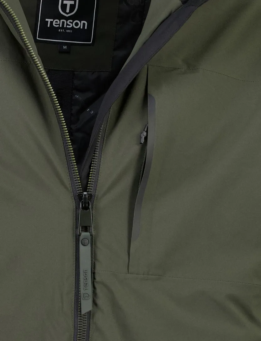 Parka jassen Tenson olijfgroen borstzak