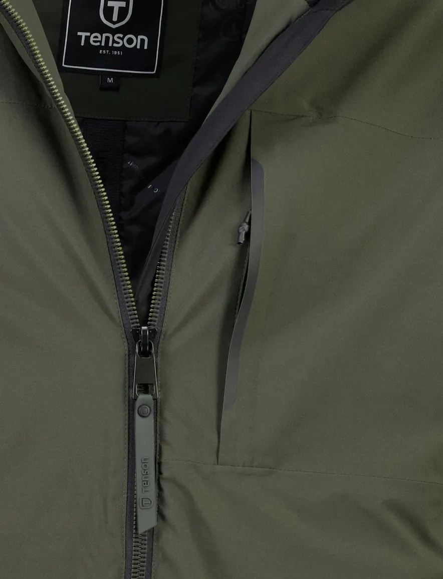 Tenson parka jas olijfgroen met borstzak