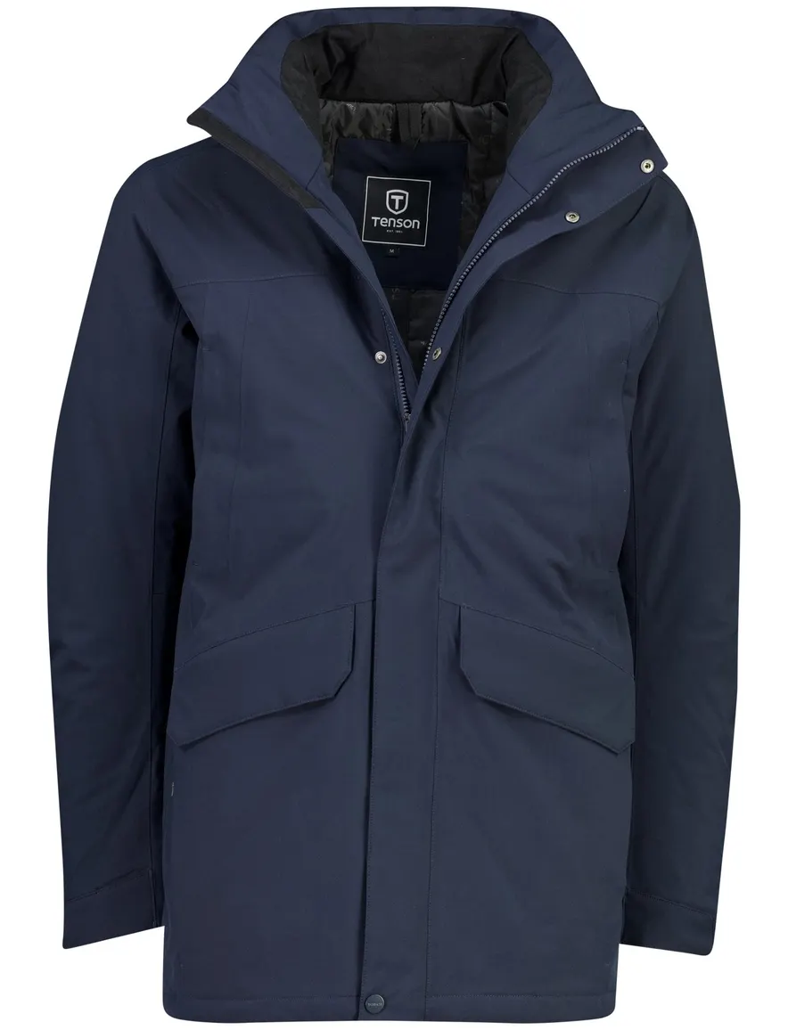 Tenson parka jas donkerblauw met borstzak