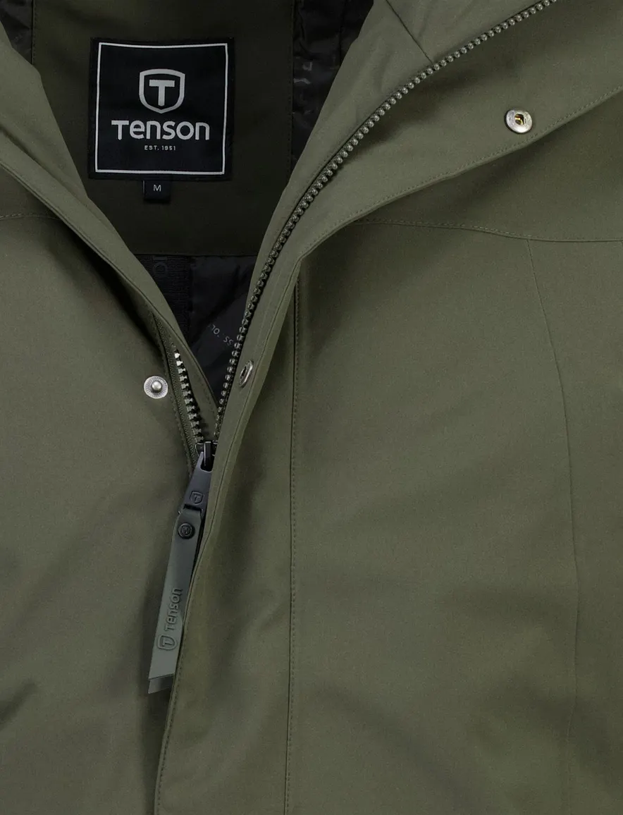 Tenson parka jas olijfgroen waterafstotend