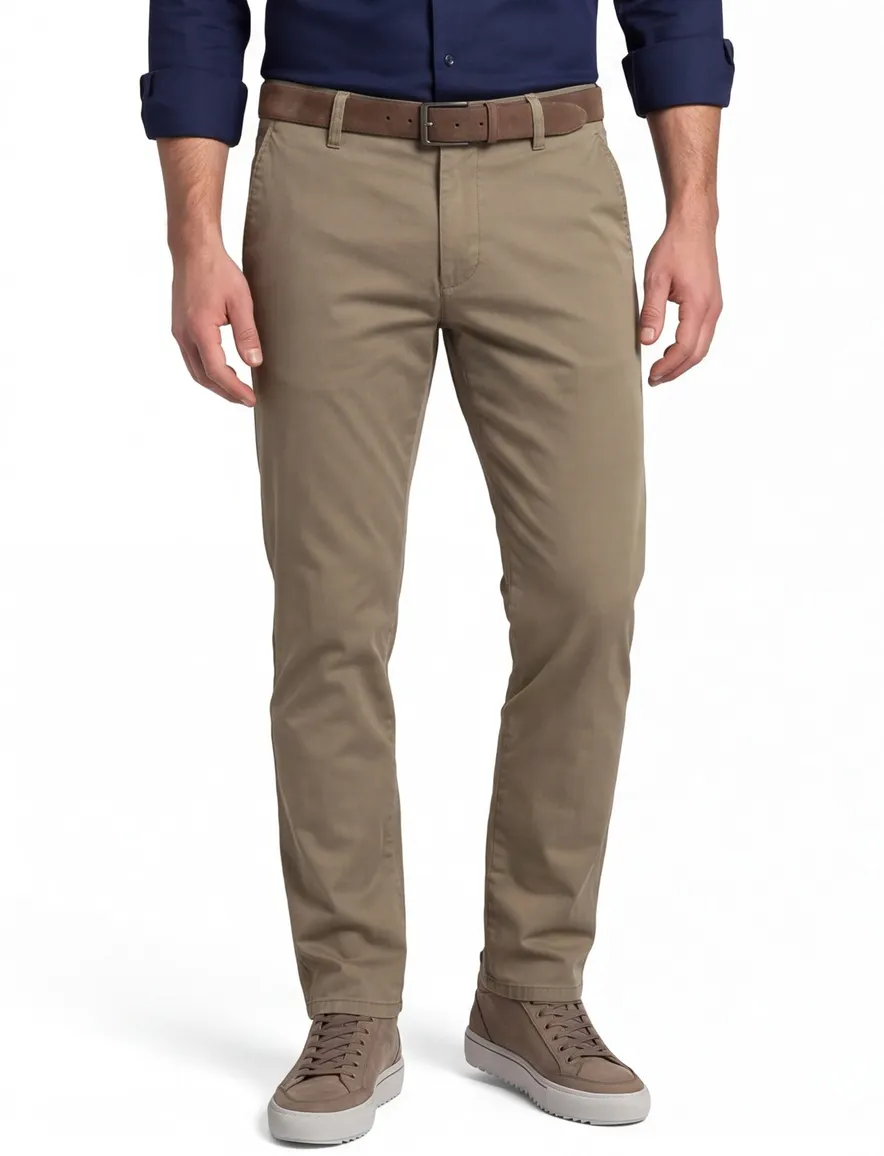 Eurex THILO chino donkergroen stretch