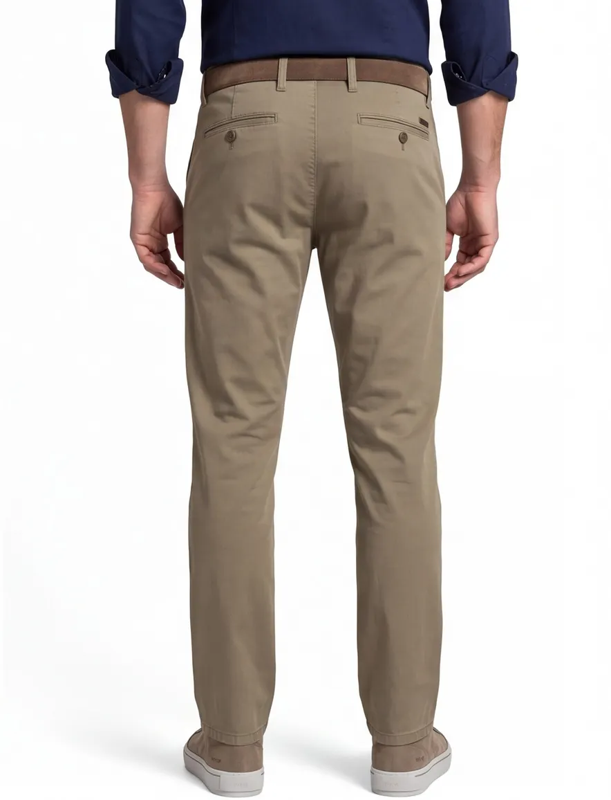 Eurex THILO chino donkergroen stretch